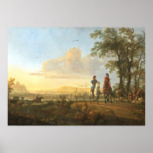 Cavaleiros e Herdsmen - Aelbert Cuyp Fine Art Post