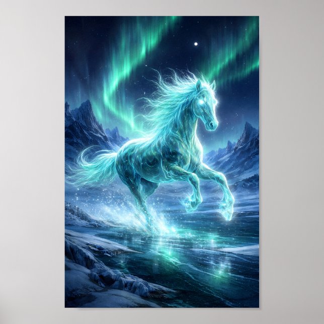 Poster Cavalgando Espírito Celestial Cavalo Sob o Norte V (Frente)