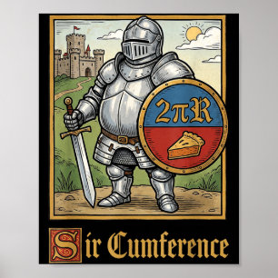 Poster Cavalheiro Medieval Sir Cumference Engraçado Fofo