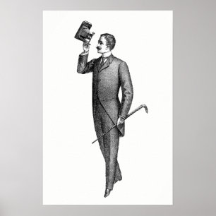 Póster Cavalheiro Selfie do Victorian