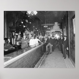 Póster Cavalheiros No Bar, 1910. Foto Antiga