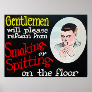 Poster Cavalheiros, por favor, evitam fumar