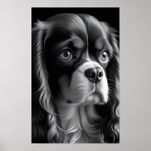 Poster Cavalier King Charles Dog Cute Pet PortraPoster (Frente)