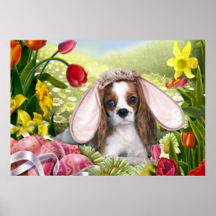 Póster Cavalier King Charles Felz pascoa Art