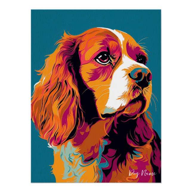 Póster Cavalier King Charles Spaniel 001 - Bruno Pokopen (Frente)