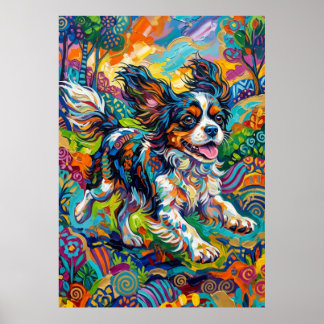 Poster Cavalier King Charles Spaniel Arte Psicodélica Pos