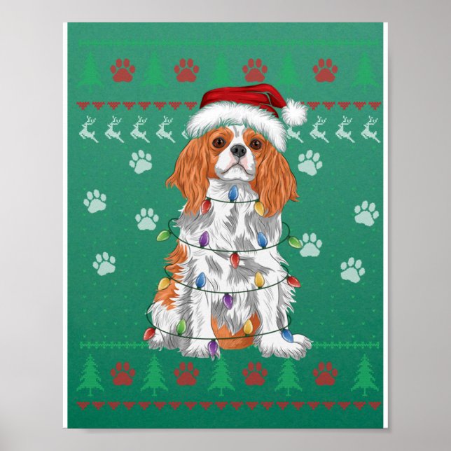 Poster Cavalier King Charles Spaniel Christmas Ugly Sweat (Frente)