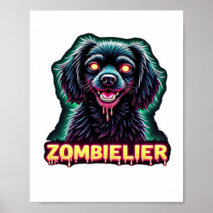 Poster Cavalier King Charles Spaniel CKCS Zombie Hall