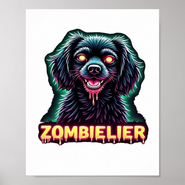 Poster Cavalier King Charles Spaniel CKCS Zombie Hall (Frente)