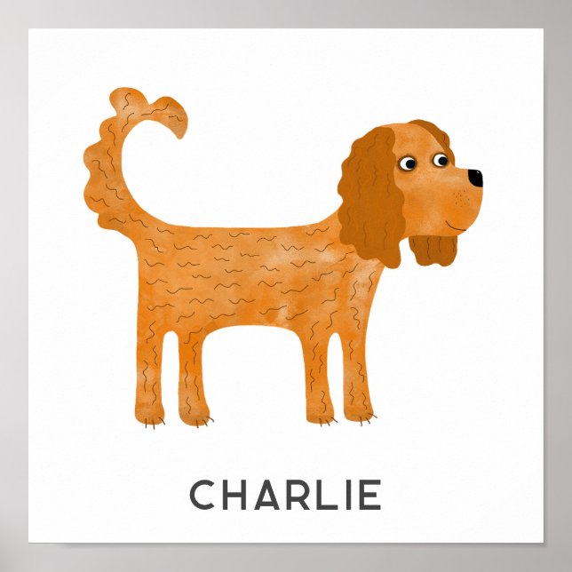 Poster Cavalier King Charles Spaniel Personalizado (Frente)