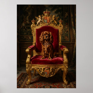 Poster Cavalier King Charles Spaniel Trono Real Coroa P