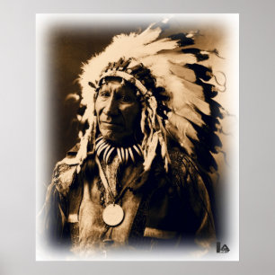 Poster Cavalo 1900 americano principal de Lakota Sioux