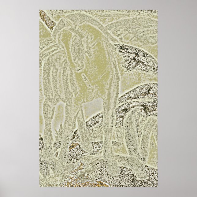 Póster cavalo amarelo (Frente)