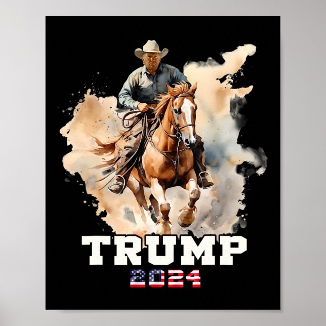Poster Cavalo Andando Bandeira Americana 1 (Frente)