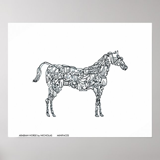 Poster CAVALO ARÁBICO por NICHOLAS MINIFACES (Frente)