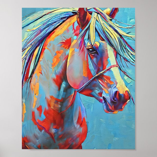 Poster Cavalo azul (Frente)