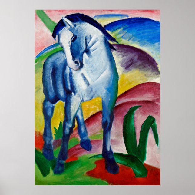 Poster Cavalo Azul de Franz Marc (Frente)