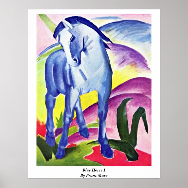 Póster Cavalo Azul I Por Franz Marc (Frente)