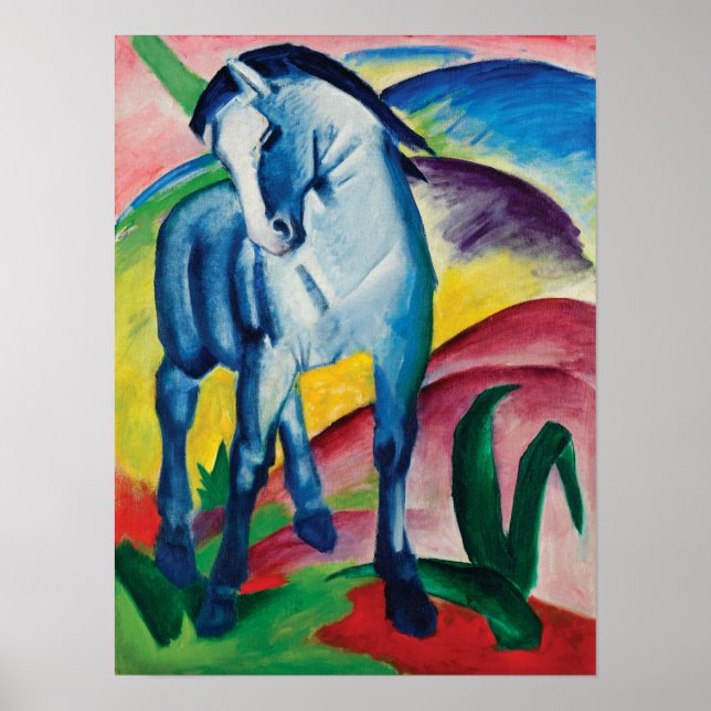 Poster Cavalo Azul I por Franz Marc (Frente)