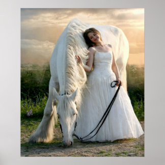 Poster Cavalo Branco com Noiva