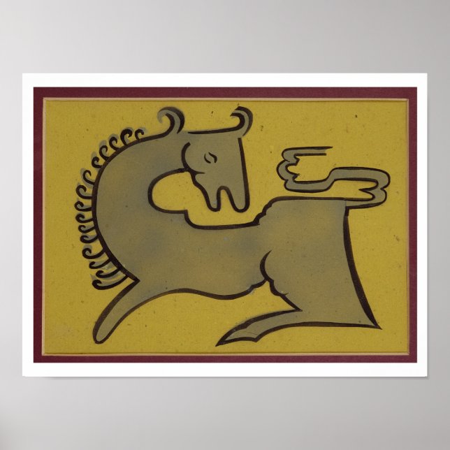 Póster Cavalo (caneta, tinta e guache no papel) (Frente)