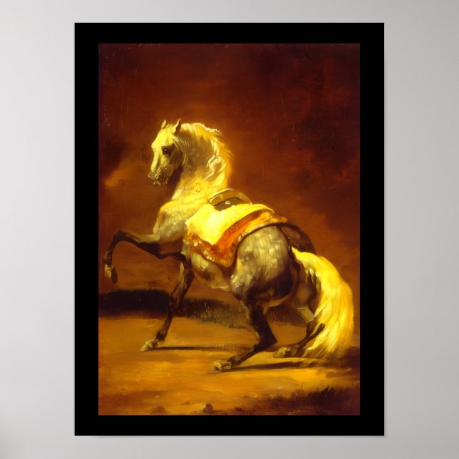 PÓSTER CAVALO CINZA MARMOREADO (Frente)