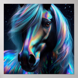 Poster Cavalo com Características Iridescentes