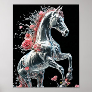 Poster Cavalo Congelado Feito de Cena de Fantasia de Inve
