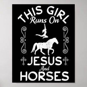 Poster Cavalo Cristão Andando Esta Garota Corre Por Jesus