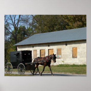 Póster Cavalo de Amish em Bentonsport, Iowa