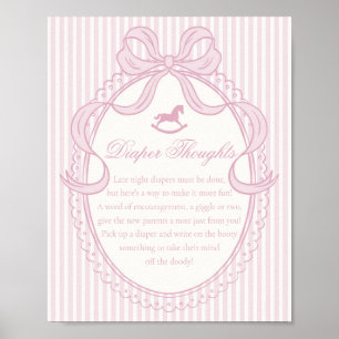 Poster Cavalo de Balanço com Laço Coquette Rosa Pensament