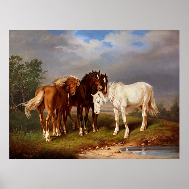 Poster Cavalo de Caramelo Castanho Branco (Frente)