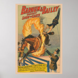 Poster Cavalo De Circo Pulando Através De Um Alvo Avoador