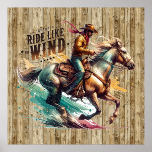Poster Cavalo de cowboy ocidental legal