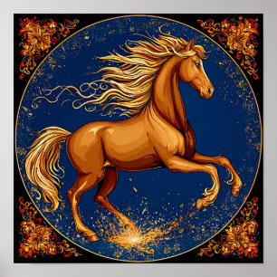 Poster Cavalo De Desenho Animado Conto De Fadas Cena De F