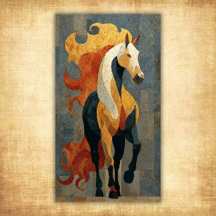 Poster Cavalo de Fogo Abstrato – Arte Eqüina Moderna e Ou