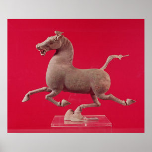 Póster Cavalo de galope com o um casco que descansa em a
