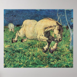 Póster Cavalo de galope por Giovanni Segantini, arte do