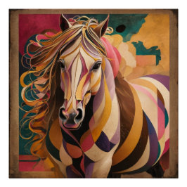 Póster Cavalo de Kandinsky e Malevich: Um Mestre Geométri