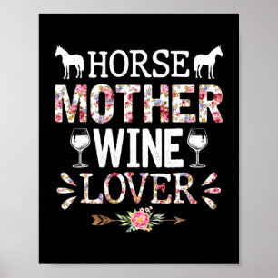 Poster Cavalo Dia de as mães de Cavalo Mãe Vinho