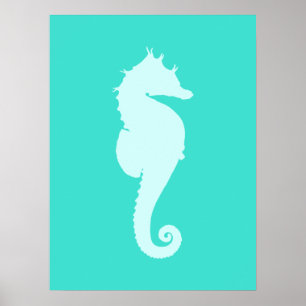 Póster Cavalo do Mar de Turquesa