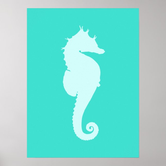 Póster Cavalo do Mar Turquesa (Frente)