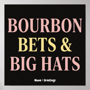 Poster Cavalo do Retro Social Club Bourbon Bets & Big Hat
