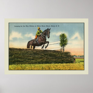 Poster Cavalo do vintage que salta o SC de Aikin