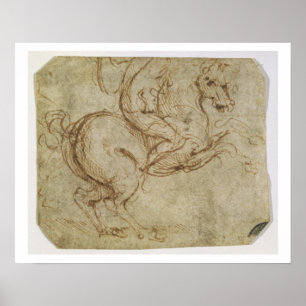 Póster Cavalo e Cavalier (caneta e tinta no papel)