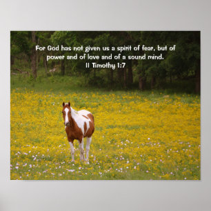 Póster Cavalo e Escritura 2 Timothy 1:7