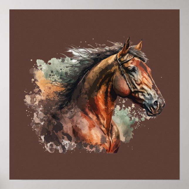 Poster Cavalo e Garota Silhouette Horseback Andando (Frente)