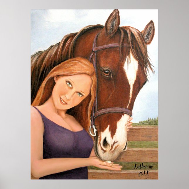 Poster Cavalo e Mulher - Melhores Amigos (Frente)