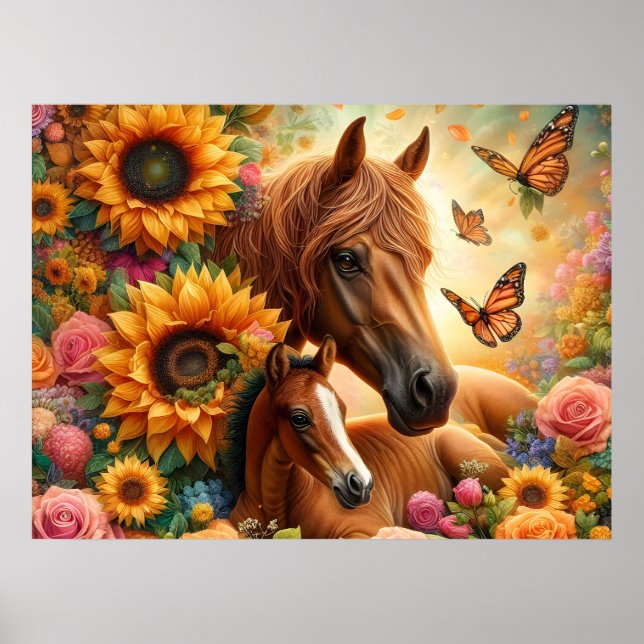 Poster Cavalo e Potro Bonitos (Frente)