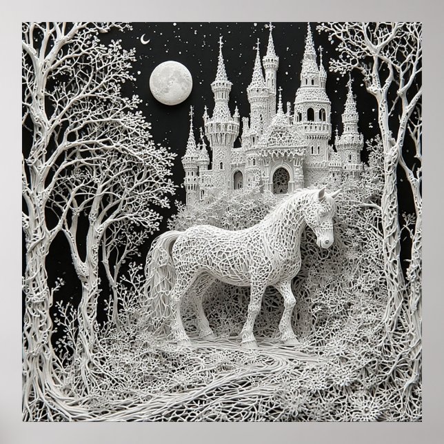 Poster Cavalo Etéreo e Castelo Encantado (Frente)